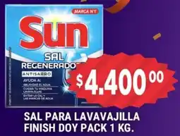 Supermercados Mayor Sun sal para lavavajilla finish doy pack oferta