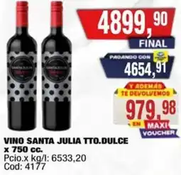 Maxiconsumo Santa julia vino tto.dulce oferta
