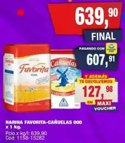 Maxiconsumo Favorita-cañuelas harina 000 oferta