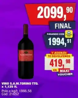 Maxiconsumo S.a.m.torino vino tto. oferta