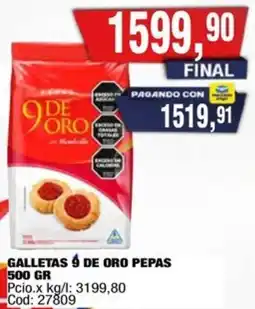Maxiconsumo 9 de oro galletas pepas oferta