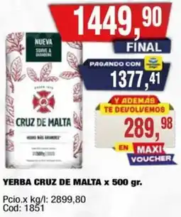 Maxiconsumo Cruz de malta yerba oferta
