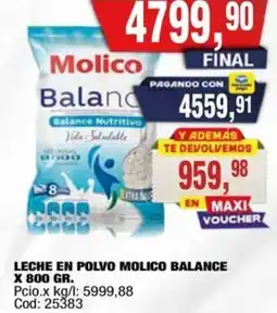 Maxiconsumo Molico balance leche en polvo oferta