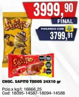 Maxiconsumo Sapito choc. todos oferta