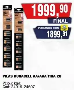 Maxiconsumo Duracell pilas aa/aaa tira oferta