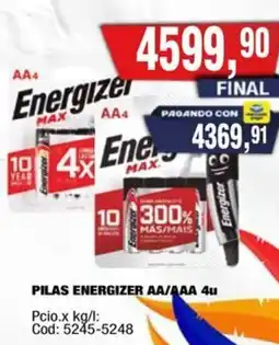 Maxiconsumo Energizer pilas aa/aaa oferta