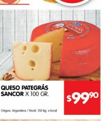 Disco Queso pategras sancor oferta