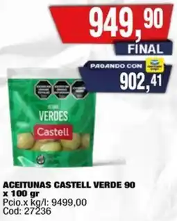 Maxiconsumo Castell aceitunas verde 90 oferta