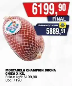 Maxiconsumo Champion mortadela bocha chica oferta