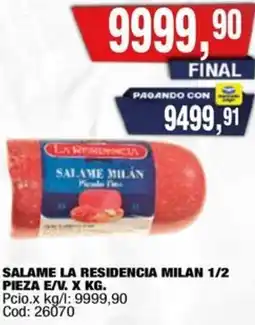 Maxiconsumo Salame la residencia milan oferta
