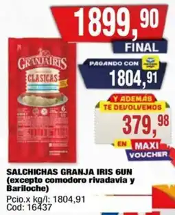 Maxiconsumo Granja salchichas iris oferta