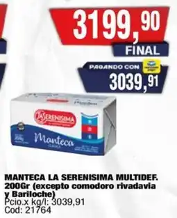 Maxiconsumo La serenisima manteca multidef oferta