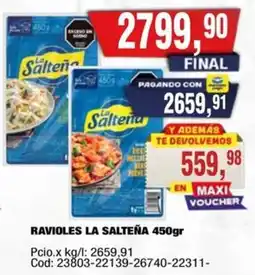 Maxiconsumo La salteña ravioles oferta