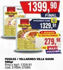 Maxiconsumo Fusiles/tallarines villa dagri oferta