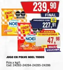 Maxiconsumo Noel jugo en polvo todos oferta