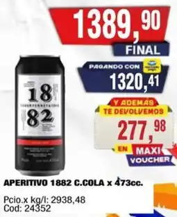 Maxiconsumo 1882 aperitivo c.cola oferta