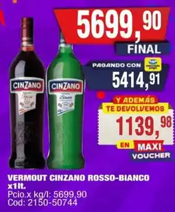 Maxiconsumo Cinzano vermout rosso-bianco oferta