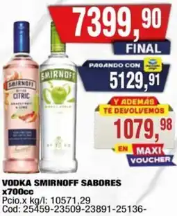 Maxiconsumo Smirnoff vodka sabores oferta