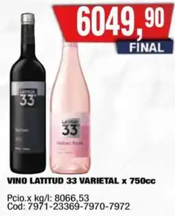 Maxiconsumo Latitud 33 vino varietal oferta