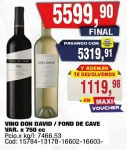 Maxiconsumo Don david / fond de cave vino var. oferta