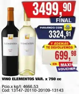 Maxiconsumo Elementos vino var. oferta