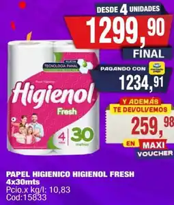 Maxiconsumo Higienol papel higienico fresh oferta