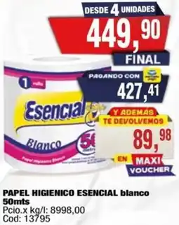 Maxiconsumo Esencial papel higienico blanco oferta