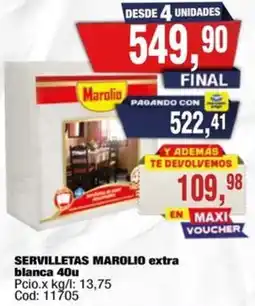 Maxiconsumo Marolio servilletas extra blanca oferta
