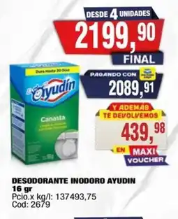 Maxiconsumo Ayudín desodorante inodoro oferta