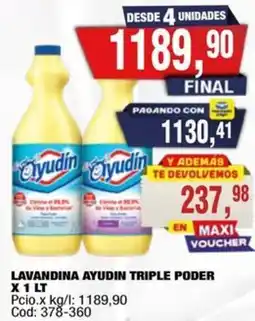 Maxiconsumo Ayudín lavandina triple poder oferta
