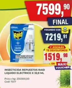 Maxiconsumo Raid insecticida repuestos liquido electrico oferta