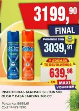 Maxiconsumo Selton insecticidas aerosol sin olor y casa jardin oferta