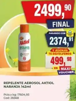Maxiconsumo Aktiol repelente aerosol naranja oferta