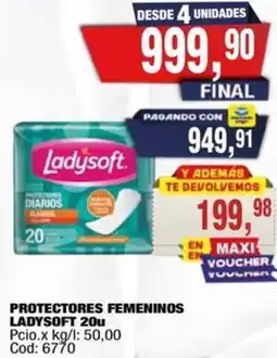 Maxiconsumo Ladysoft protectores femeninos oferta