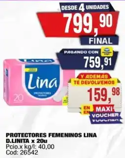 Maxiconsumo Lina protectores femeninos d.linita oferta