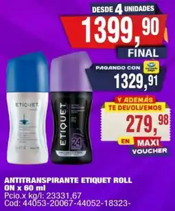 Maxiconsumo Etiquet antitranspirante roll on oferta