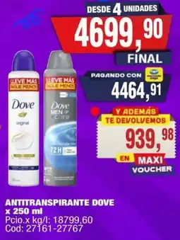 Maxiconsumo Dove antitranspirante oferta