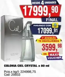 Maxiconsumo Ciel colonia crystal oferta