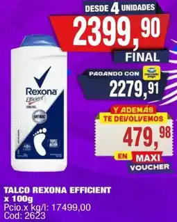 Maxiconsumo Rexona talco efficient oferta