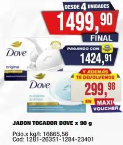 Maxiconsumo Dove jabon tocador oferta
