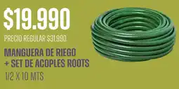 Supermercados Vea Manguera de riego + set de acoples roots oferta