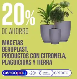 Supermercados Vea Macetas beruplast, productos con citronela, plaguicidas y tierra oferta