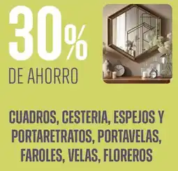 Supermercados Vea Cuadros, cesteria, espejos y portaretratos, portavelas, faroles, velas, floreros oferta