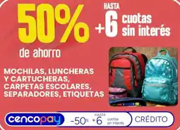 Supermercados Vea Mochilas, luncheras y cartucheras, carpetas escolares, separadores, etiquetas oferta