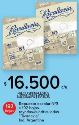 Carrefour Rivadavia repuesto escolar n°3 oferta