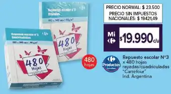 Carrefour repuesto escolar n°3