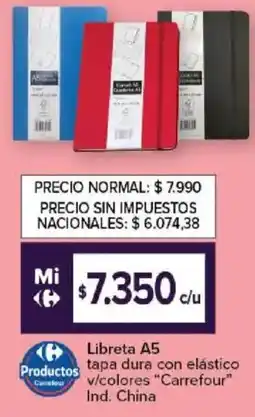 Carrefour Carrefour productos tapa dura con elástico v/colores oferta