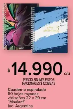 Carrefour Maulanf cuaderno espiralado oferta