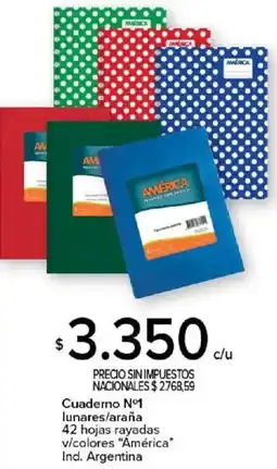 Carrefour América cuaderno nº1 lunares/araňa oferta