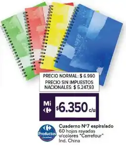 Carrefour Carrefour cuaderno nº7 espiralado oferta